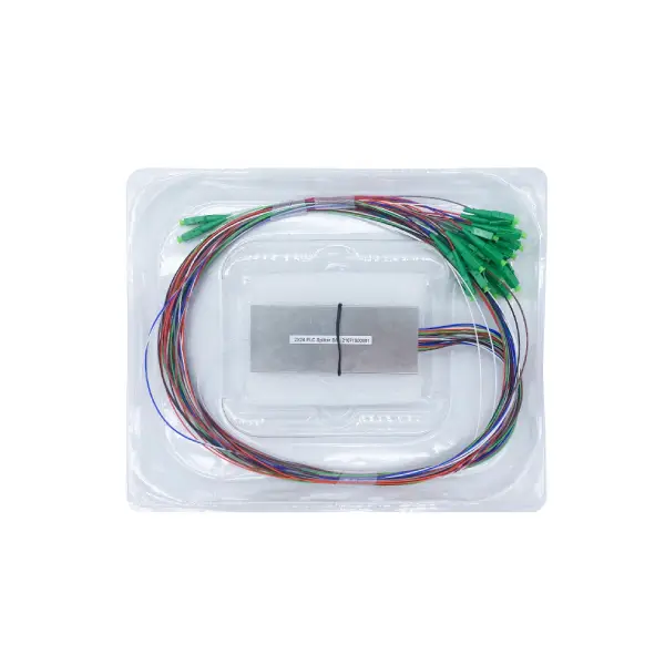 custom fo splitter in fiber optics, fiber splitter 2×24 sc fc lc st connectors, 1.5 meter colored pigtails 0.9mm