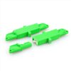 e2000/apc fiber optic attenuator single mode 5db, female to female, green r&m housing