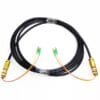 fttx duplex service drop wire fc fc patch cord, apc green connector, custom inner fiber unit 3.0mm red yellow, outer sheath pe jacket black 9.6mm
