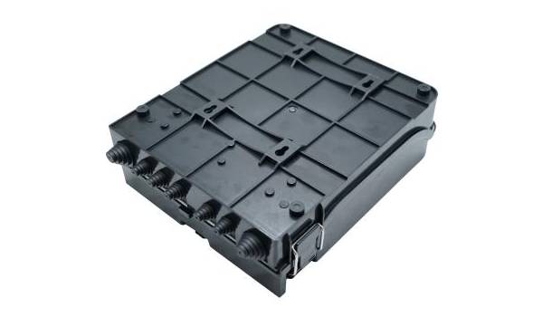 2 in 5 out round rubber seal fiber distribution box, 24 cores single fiber splicing with 2 splice trays, 24 sc adapters, wall pole mount