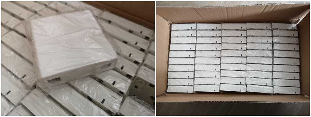 86 fiber optic outlet, 86*86*25mm, 2 sc port, mechanical splicer, fiber sleeve holders, wall mounted