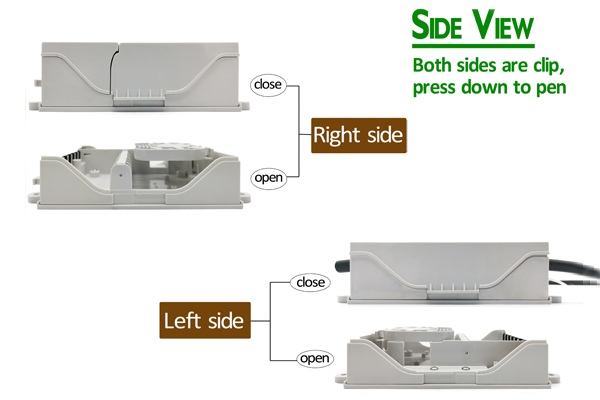 ip65 outdoor fiber termination box,10mm cable go straightly,8 drop cable port 2x5mm with rubber, 8 sc adapters, 1x8 mini splitter, splice tray, 2 cover.