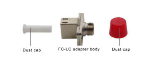lc to fc adapter, simplex, metal, with dust caps protection, sm or mm fiber optional