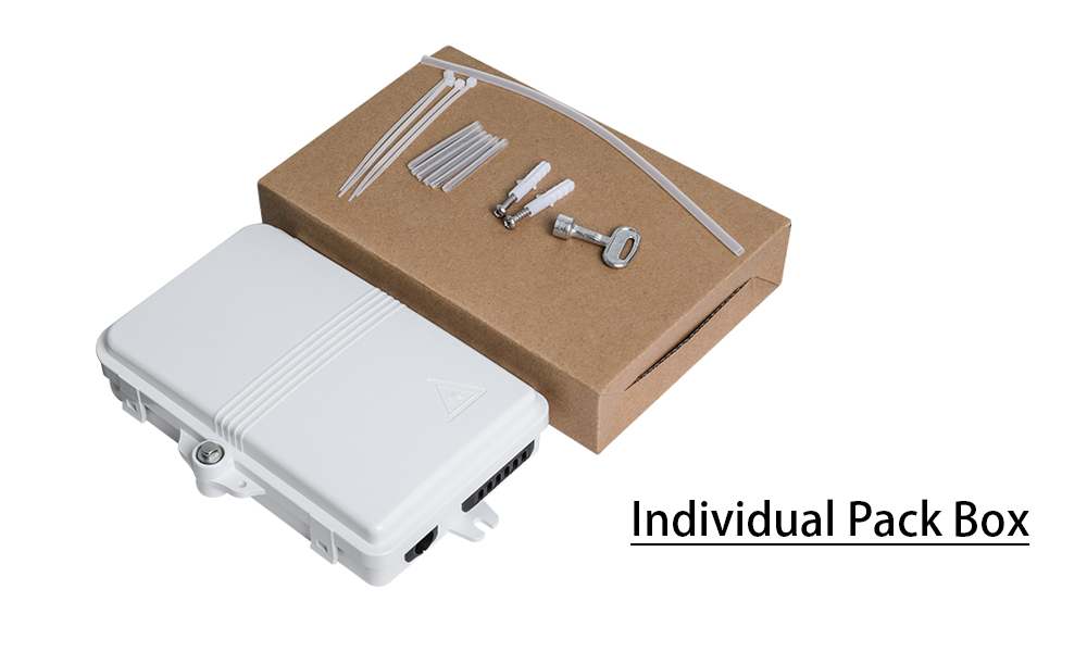 6 port fiber optic box indoor outdoor wall mounted for ftth fiber access terminal use,splice tray, abs material, 1:5 splitter