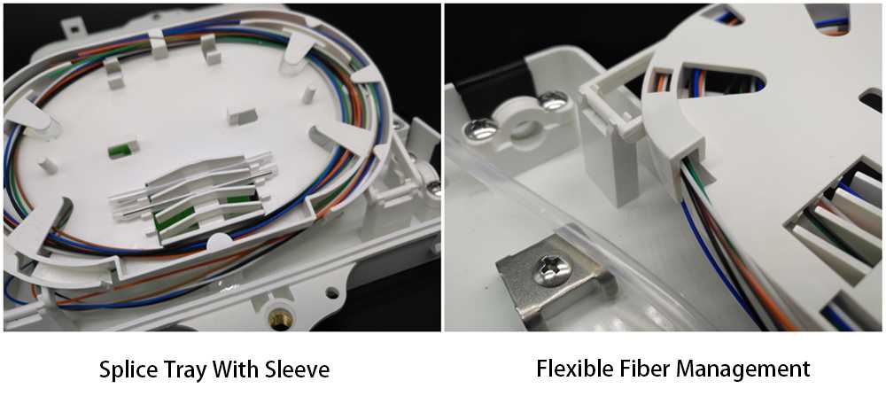 6 port fiber optic box indoor outdoor wall mounted for ftth fiber access terminal use,splice tray, abs material, 1:5 splitter