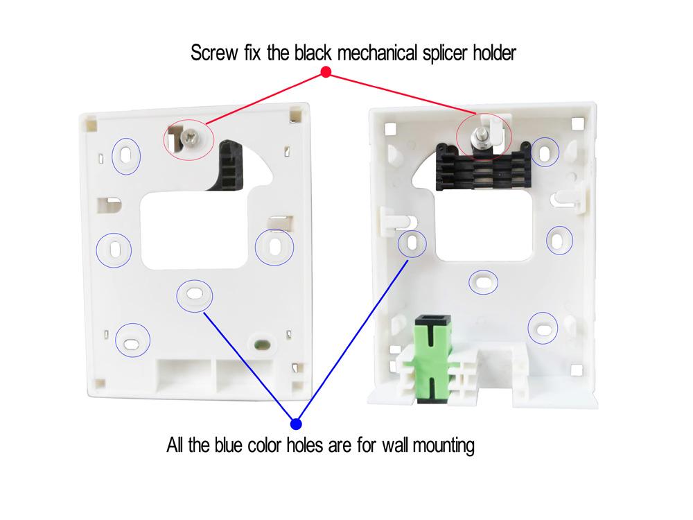 fat box in ftth,with 2 sc ports, single mode fiber smf 900um pigtails 1.5 mts, gradient surface