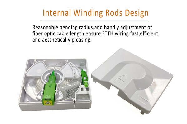 invisible fiber optic box outdoor indoor use, 40meter long with sc connectors 0.9mm 1.2mm single mode fiber.