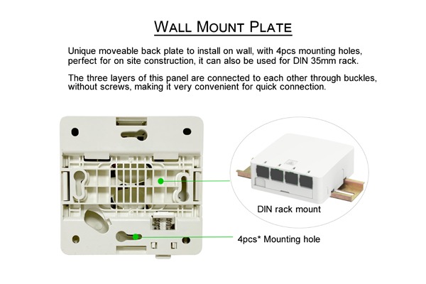 indoor 4 port fiber optical termination box, ip45 unique design, sc adapter