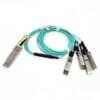 intel compatible qsfp28 100g sr active optical cable aoc, 850nm, 4x25g sfp28 optical modules 8 cores om3 cable
