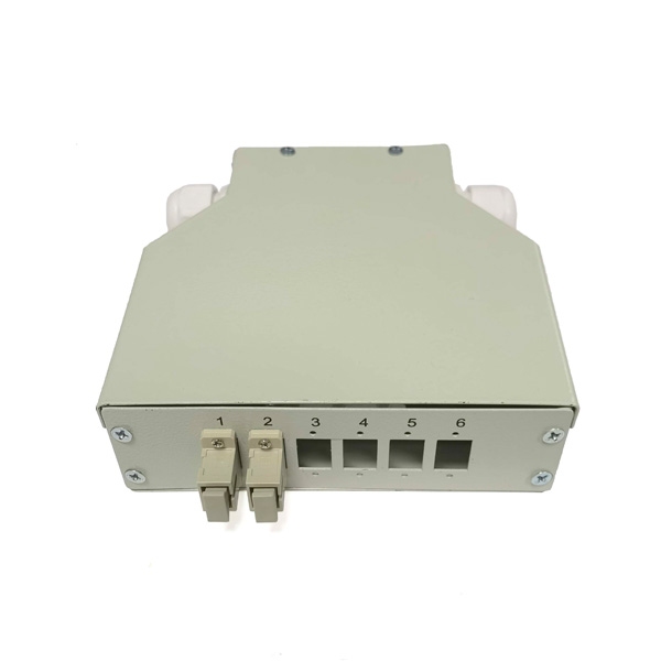 35mm rack din rail splice box for fiber termination 6 sc simplex adapters and pigtails