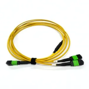 400g qsfp dd to 2x200g qsfp56 16 fiber mpo breakout cable to 2 x 8 fiber mpo patch cable sm yellow 3mm lszh