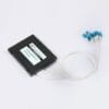 100g 8ch wdm and dwdm mux demux module c band lc/upc conectors, white loose tube, input black pigtails 0.9mm