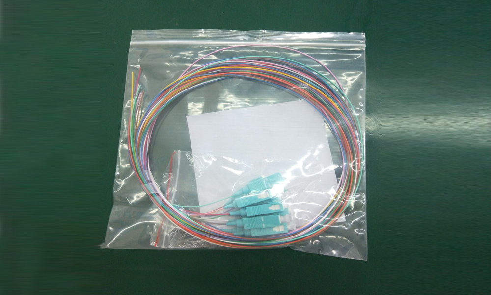 12c sc pc multi mode om3 fiber optic pigtail,0.9mm 12 color high performance patch cord, mm lszh 1mts