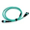 16 fibers mtp fanout cable with breakout kit, mm om3 50/125um aqua, lszh 4 meter (2x8 mpo connectors)