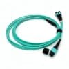 16 fibers mtp fanout cable with breakout kit, mm om3 50/125um aqua, lszh 4 meter (2x8 mpo connectors)