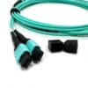 16 fibers mtp fanout cable with breakout kit, mm om3 50/125um aqua, lszh 4 meter (2x8 mpo connectors)