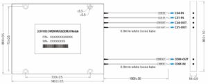100g 8ch wdm and dwdm mux demux module c band lc/upc conectors, white loose tube, input black pigtails 0.9mm