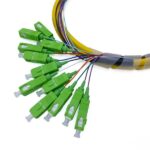 12 core high density fiber optic pigtail om3 multimode bundle with lc upc (2m, 3.0mm lszh jacket)