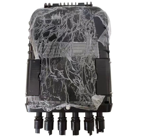 fast connector exit fiber access terminal box with flat drop cable slots and waterproof plugs, 8 port,ip65, black