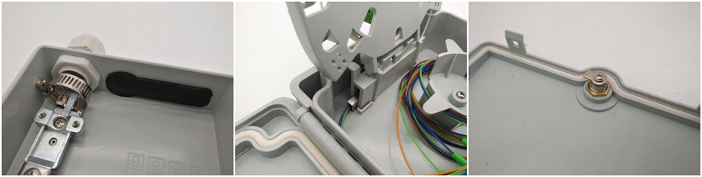 4 port plastic ftb fiber termination box, indoor outdoor use, ip65, abs+pc material, high impact, long time use