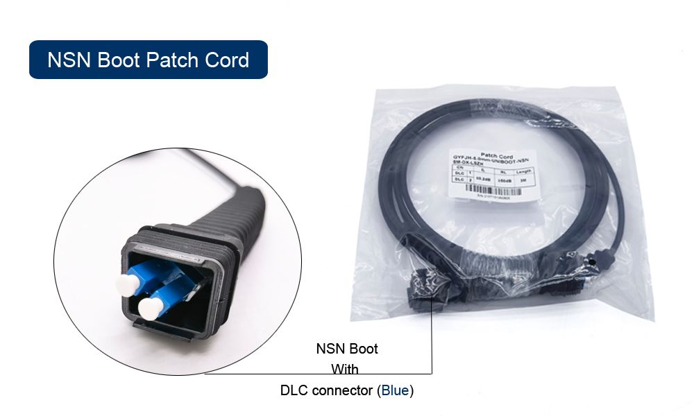 high durability nsn boot compatible duplex lc fiber optic patch cord