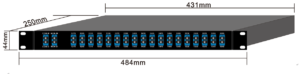 passive wdm, 1 ru 19" mux demux 40 ch dwdm multiplexers, lc/upc, single mode fiber with abs box modules