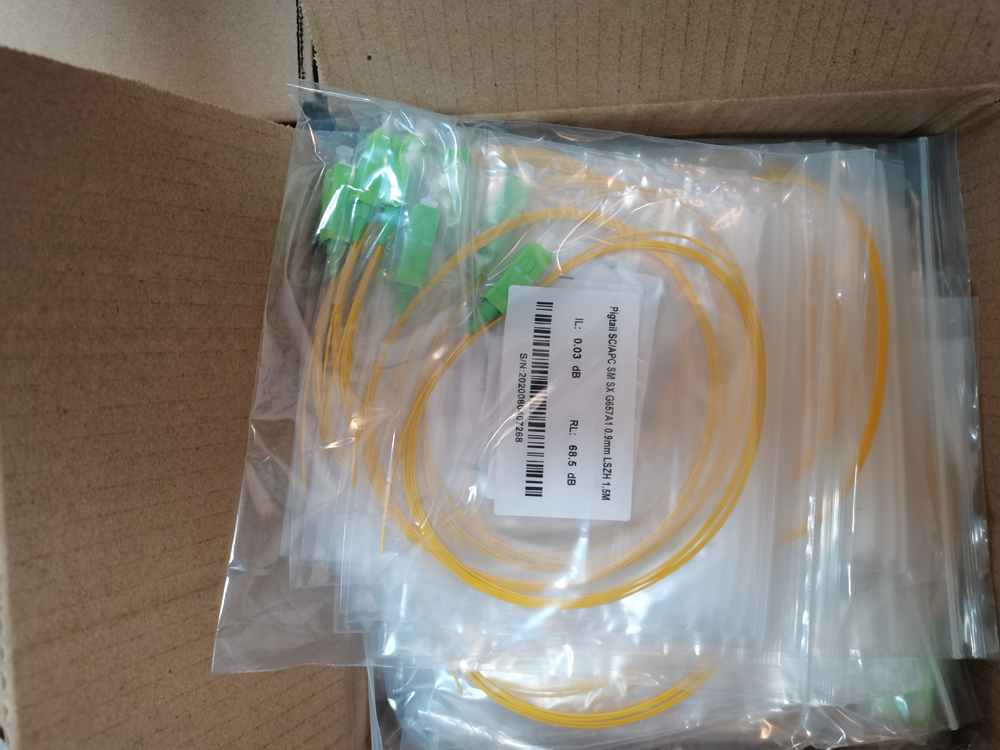 e2000 apc single mode fiber pigtail | 1m/2m custom length | rohs & iec certified
