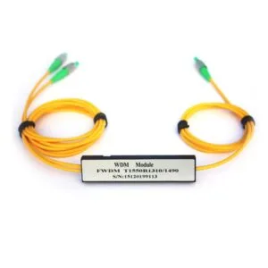 fwdm module cassette t1550nm r1310/1490nm, fc/apc connectors, single mode yellow 1meter 2.0mm
