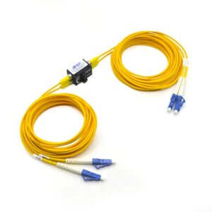 afop fiber attenuator lc/upc dual connectors 2 cores, c&l band, 3mm cable single mode 30db