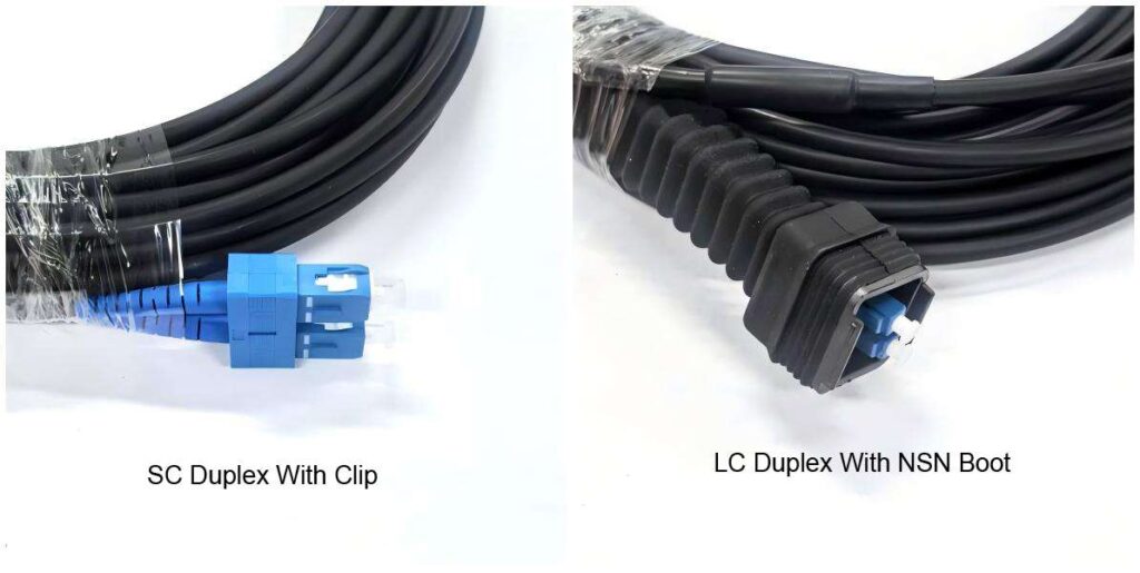 nsn lc upc (uniboot) sc upc with fastener sm dx 5.0mm fiber optic patch cord