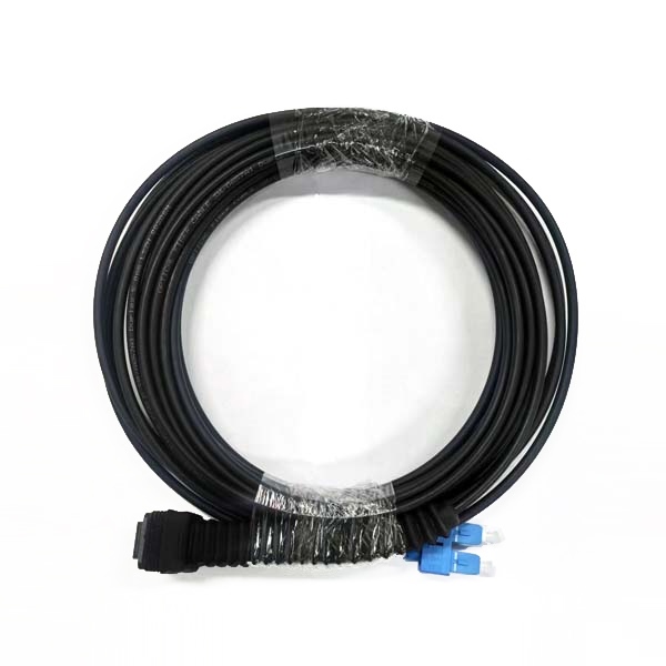 outdoor sc lc duplex patch cord wire, connector: lc uniboot (nsn), sc duplex with clip; cable type: gyhjh 5mm 2 cores single mode g.657a lszh, black, 5mts, 1pc/bag