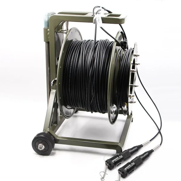 ftta armored fiber patch cord with reel axle, ip67 waterproof for outdoor/industrial