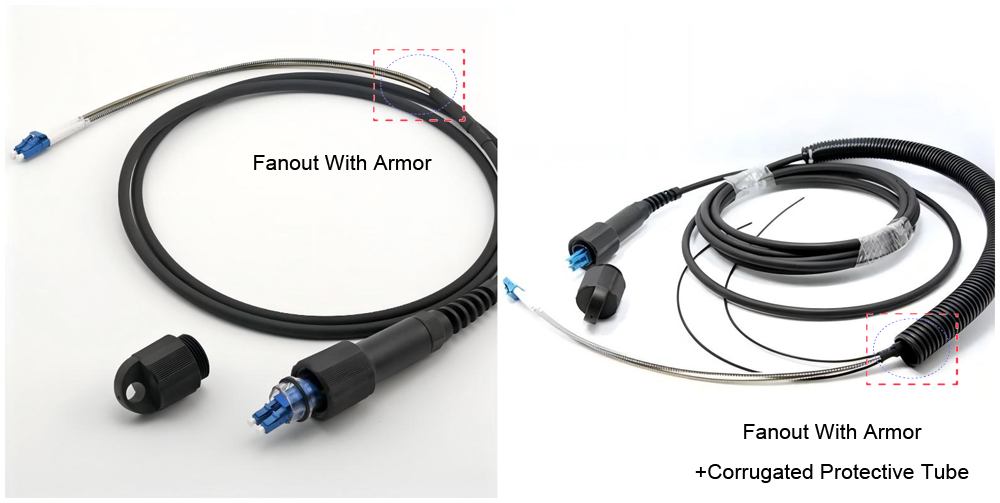 pdlc high performance outdoor cpri patch cord cable assembly, 7.0mm single mode g657a2 lszh black, fanout 50cm patch cord lc/upc duplex connectors blue yellow 2.0mm