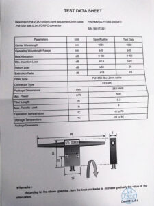 pm1550 fc apc inline optical attenuator, single mode fiber, optical power attenuator