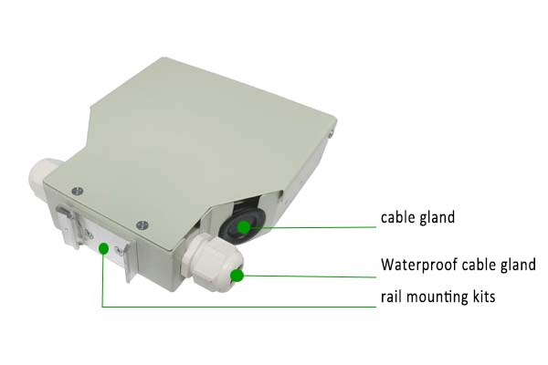 35mm rack din rail splice box for fiber termination 6 sc simplex adapters and pigtails