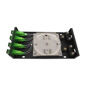 8 port sc/apc wall mount patch panel wtb l08sc apc, 1u rack compatible, 19" with bend radius protection
