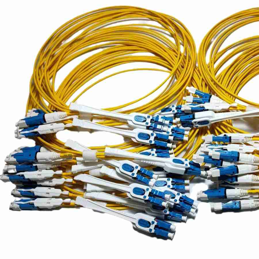 400g data center network senko cs® dual lc lc fiber patch cord duplex, single mode smf yellow 2 meter