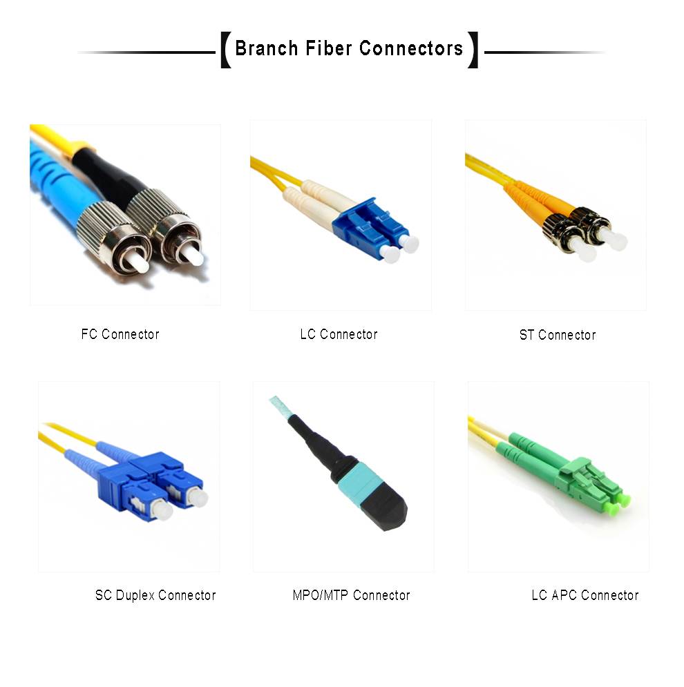 custom multi core pre terminated fiber cable with j599, sc lc fc st fiber ends, fiber types and fiber length