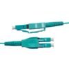 multimode patch cord with push pull dual lc connector, 1m om2 10g 50/125um aqua