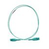 multimode patch cord with push pull dual lc connector, 1m om2 10g 50/125um aqua