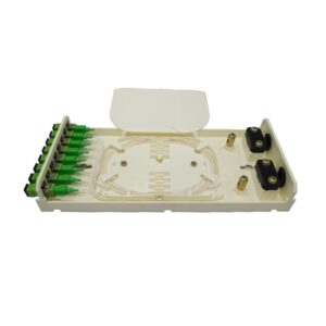 8 port sc/apc wall mount fiber patch panel 1u rack compatible with bend radius protection