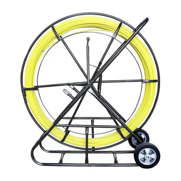 12mm x 300m threading tape with guide wheels, nylon reinforced, for duct/cable pulling, 500kg tensile strength