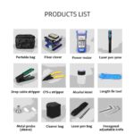 portable ftth tool bag with 13 piece fast connector kit, waterproof, for drop cable splicing & termination