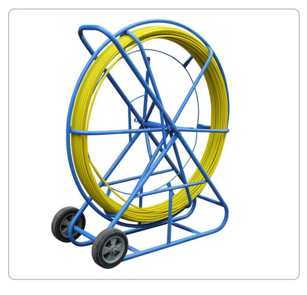 12mm x 300m threading tape with guide wheels, nylon reinforced, for duct/cable pulling, 500kg tensile strength