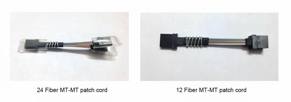 24 fiber mt mt patch cord, with ribbon fiber multimode om3 mm 50/125um, mt female connectors with spring, 0.3mts