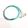 qsfp module use mt patch cord with 12 fiber ribbon cable om3 10gigabit 1.5m, aqua lszh, fanout colored lc pigtails 0.9mm 30cm