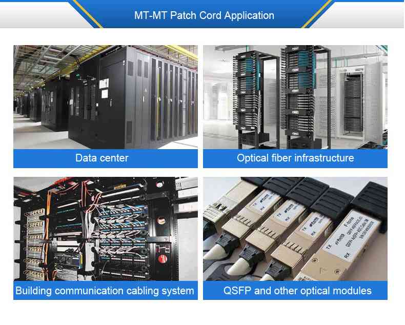 48 fibers mt to mt patch cord for data center, optical fiber infrastructure, 1mt with ribbon fiber protection sleeve