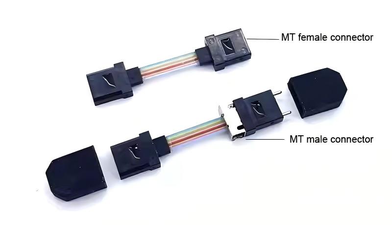 24 fiber mt mt patch cord, with ribbon fiber multimode om3 mm 50/125um, mt female connectors with spring, 0.3mts