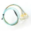 24 ribbon fiber mt lc patch cord multimode om3 10g aqua lszh 1.5mt, breakout lc pigtails 0.9mm colorful 30cm with number rings