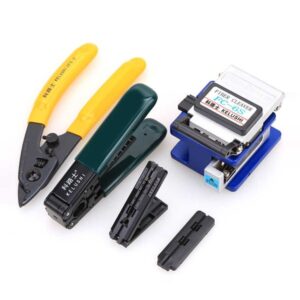 portable ftth toolbox with 5 piece fast connector kit, waterproof, for drop cable installation & emergency repairs